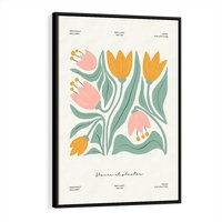 Obraz w ramie 50x70 - Tajemnicza Aura - kwiaty, nowoczesna abstrakcja - rama czarna