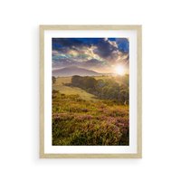 Plakat w ramie 40x50 - Pejzaż na łące - pejzaż, łąka - rama drewno