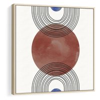 Obraz w ramie 50x50 - Księga Impulsów - nowoczesny plakat, styl midcentury - rama drewno