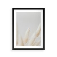 Plakat w ramie 40x50 - Biały Spokój - białe trawy, suche trawy pampas - rama czarna