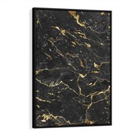 Obraz w ramie 70x100 - Egzotyczny Blask - marmur, złoto - rama czarna