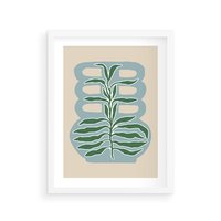 Plakat w ramie 50x70 - Wewnętrzne Spektrum - boho styl, wazon - rama biała