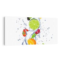 Obraz na płótnie 140x70 - Kulinarne Inspiracje - owoce, woda