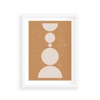 Plakat w ramie 50x70 - Podróżne Echa - mid century styl, nowoczesna grafika - rama biała