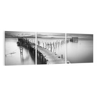 Obraz na płótnie 120x40 - Spokój natury - jezioro, molo