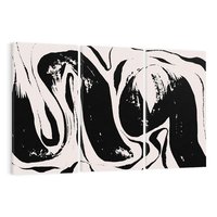 Obraz na płótnie 120x80 - Wibracje w ciemnościach duszy - czarno biała abstrakcja, nieregularne rozmyte linie