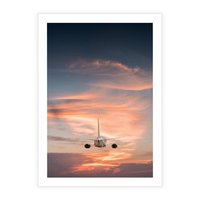 Plakat bez ramy 30x40 - Podróż w Kierunku Słońca - samolot, samolot w powietrzu