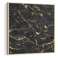 Obraz w ramie 80x80 - Egzotyczny Blask - marmur, złoto - rama drewno