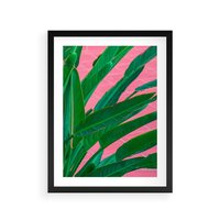 Plakat w ramie 30x40 - Odezwij się do przeszłości - liście, retro - rama czarna