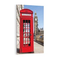 Obraz na płótnie 70x100 - Ikoniczna budka telefoniczna w Londynie - budka, telefoniczna