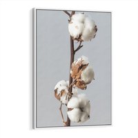 Obraz w ramie 80x120 - Bawełniana boho miękkość - bawełna, boho - rama biała