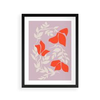 Plakat w ramie 50x70 - Kwiatowa Kreatywność - nowoczesny plakat, roślinne motywy - rama czarna