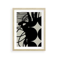 Plakat w ramie 50x70 - Modernistyczne Refleksje - abstrakcja, mroczny klimat - rama drewno