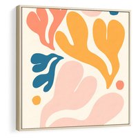 Obraz w ramie 50x50 - Granice Inspiracji - abstrakcyjne dziwne formy, nowoczesny plakat - rama drewno