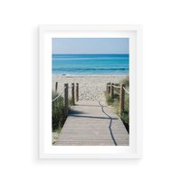 Plakat w ramie 50x70 - Żywa Natura - plaża, morze - rama biała
