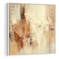 Obraz w ramie 80x80 - Odbicie utraconych barw - abstrakcja, tekstury farb - rama biała