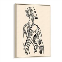 Obraz w ramie 70x100 - Eksploracja Wizualna - szkic, czarno biały - rama drewno