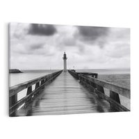 Obraz na płótnie 100x70 - Romantyczny pomost z latarnią - pomost, latarnia