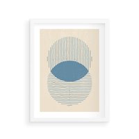 Plakat w ramie 30x40 - Wnętrza Refleksji - geometryczne kształty, koła - rama biała