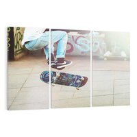 Obraz na płótnie 120x80 - Skateboardowe Rytmy na Desce - deskorolka, skateboard