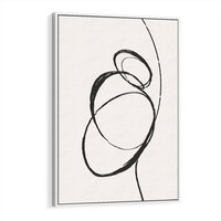 Obraz w ramie 80x120 - Modernistyczne Refleksje - abstrakcyjne szkicowane linie, minimalizm - rama biała