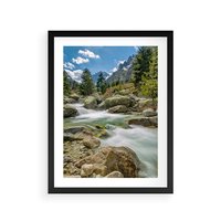 Plakat w ramie 30x40 - Górski strumyk w harmonii - strumyk, górski - rama czarna