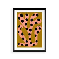 Plakat w ramie 50x70 - Rozkwitająca Wolność Boho - abstrakcyjne boho kształty, dziwne - rama czarna