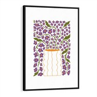Obraz w ramie 50x70 - Witalność Kwiatów - kwiaty w wazonie, minimalistyczna kompozycja - rama czarna
