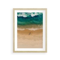 Plakat w ramie 50x70 - Oaza Relaksu - plaża, morze - rama drewno