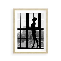 Plakat w ramie 40x50 - Piękno Kobiecej Formy - retro zdjęcie, czarno białe - rama drewno