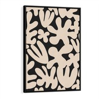 Obraz w ramie 50x70 - Księga Ukrytych Widoków - abstrakcyjne czarno białe formy, minimalizm - rama czarna