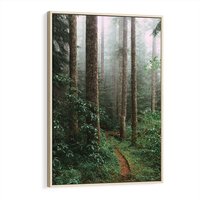 Obraz w ramie 80x120 - Mgliste Marzenia - artystyczna fotografia, las - rama drewno