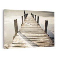 Obraz na płótnie 120x80 - Idylliczny pomost nad jeziorem - pomost, jezioro