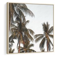 Obraz w ramie 80x80 - Palmy - tęsknota za Hawajami - palmy, Hawaje - rama drewno