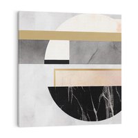 Obraz na płótnie 70x70 - Biało-Czarne Formy - nowoczesna geometria, koło