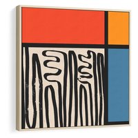 Obraz w ramie 80x80 - Podróżne Wibracje Serca - abstrakcyjny obraz, proste linie - rama drewno