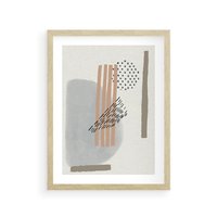 Plakat w ramie 40x50 - Nowoczesna Abstrakcja: Delikatne Beże - abstrakcja, nowoczesna sztuka - rama drewno