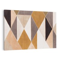 Obraz na płótnie 120x80 - Odblaski niespełnionych marzeń - kompozycja z trójkątów, mix kolorów ziemi