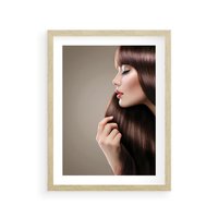 Plakat w ramie 30x40 - Piękno fryzury - włosy, fryzura - rama drewno