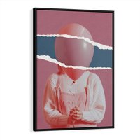 Obraz w ramie 70x100 - Kolaż Wyobraźni - kolaż zdjęć, styl retro - rama czarna