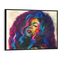 Obraz w ramie 70x50 - Bujna Ekspresja - grafika komputerowa, przypomina obraz olejny - rama czarna