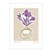 Plakat bez ramy 50x70 - Migocące Anomalie - abstrakcyjne liście, kwiaty tropikalne w wazonie