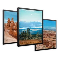 Zestaw obrazy w ramie 40x50 galeria - Kanion, pustynia, widok, pejzaż - rama czarna