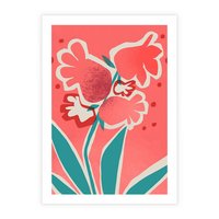 Plakat bez ramy 50x70 - Rozkwitające Plamy i Formy - nowoczesny plakat, abstrakcyjne kwiaty