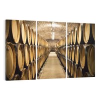 Obraz na płótnie 120x80 - Winniczka - winnica, beczki