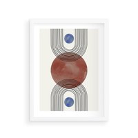 Plakat w ramie 50x70 - Księga Impulsów - nowoczesny plakat, styl midcentury - rama biała