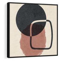 Obraz w ramie 50x50 - Abstrakcyjna Harmonia - abstrakcyjne nieregularne kształty, minimalistyczny plakat - rama czarna