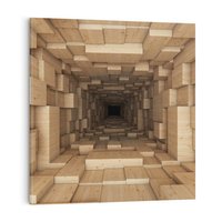 Obraz na płótnie 80x80 - Abstrakcyjny 3D tunel: Podróż w głębię - 3D, tunel
