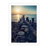 Plakat bez ramy 21x30 - Zachód Słońca nad Morzem - morze, zachód