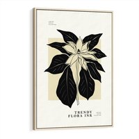 Obraz w ramie 80x120 - Melancholia przerywanych linii - wiaty, typografia - rama drewno